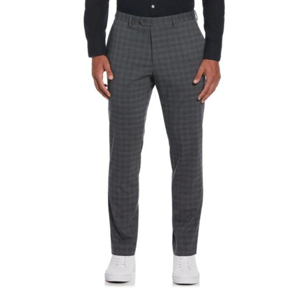 Penguin Original Men's Plaid Suit Pants Stretch Slim Fit 33x32 Grey/Blue NWT - Picture 7 of 9